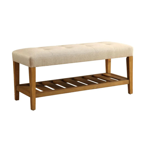 Charla Beige & Oak Bench Model 96682 By ACME Furniture