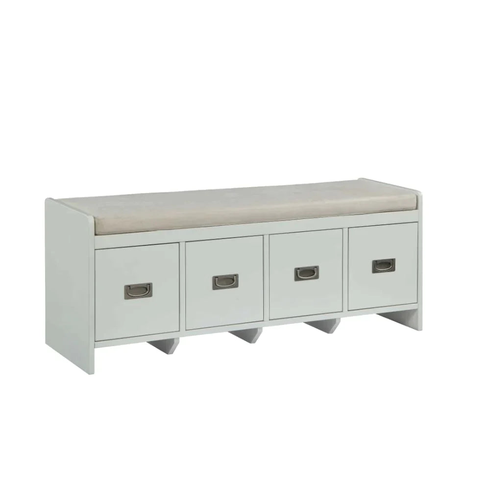 Berci Beige Fabric & White Bench Model 96775 By ACME Furniture