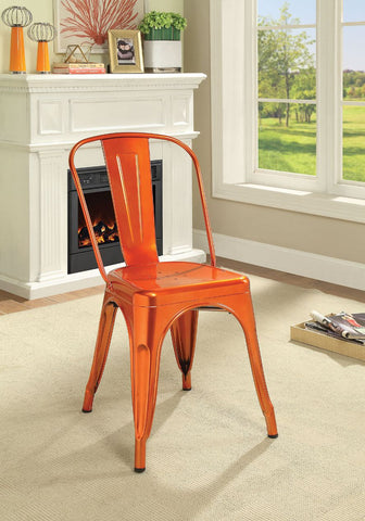 Jakia Glossy Orange Side Chair Model 96780 By ACME Furniture