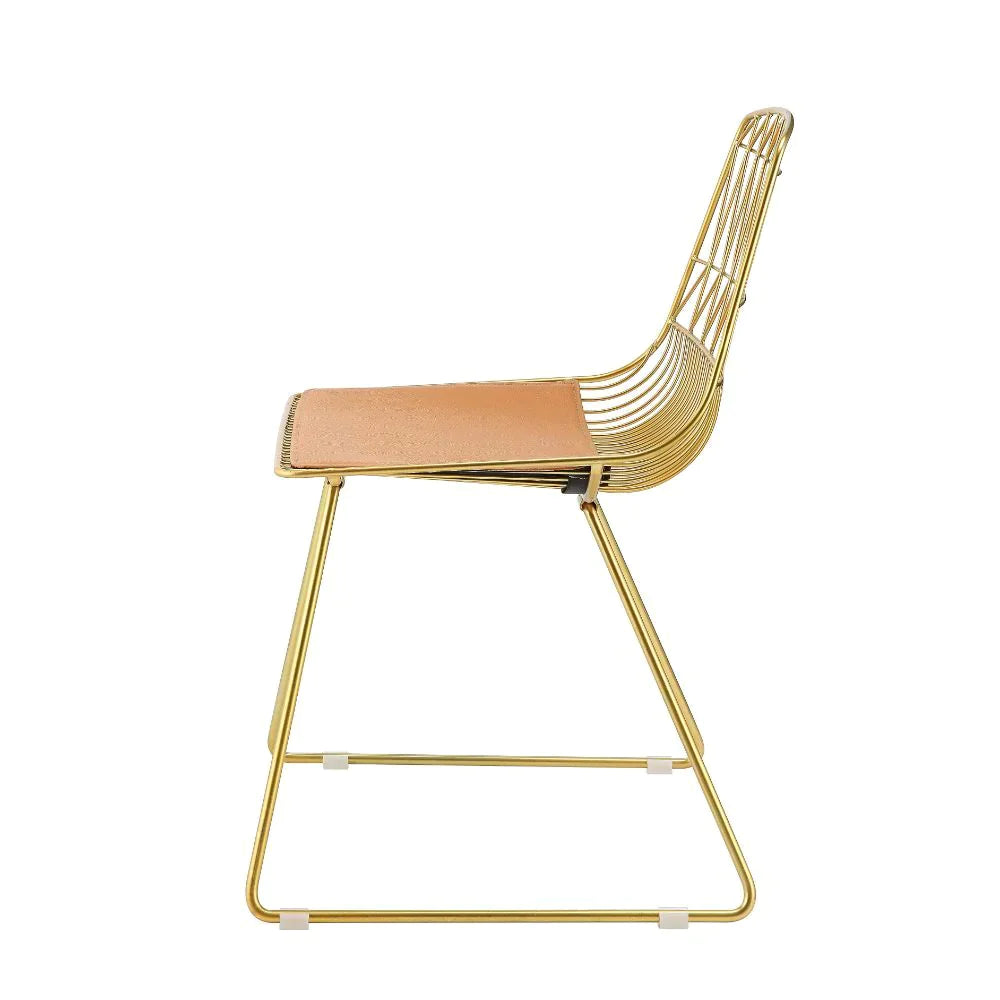 Fantasia Whiskey PU & Gold Side Chair Model 96847 By ACME Furniture