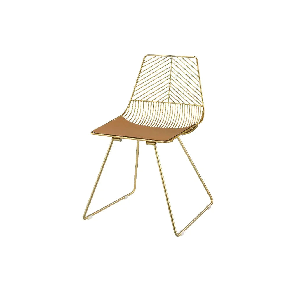 Faina Whiskey PU & Gold Side Chair Model 96848 By ACME Furniture
