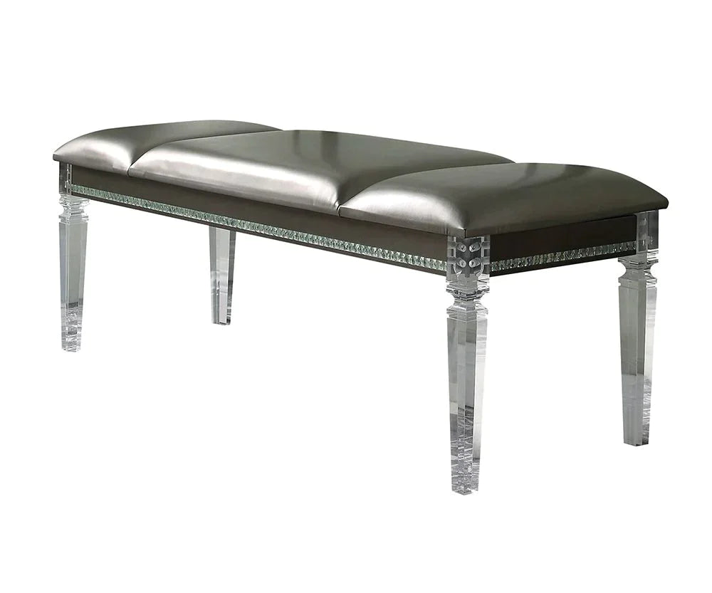 Sadie PU & Clear Acrylic Bench Model 96947 By ACME Furniture