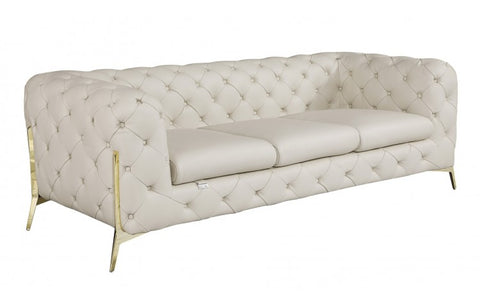 970 DivanItalia Beige Gray Sofa and Two Armchairs Set – Top Grain Italian LeatherModel:  970-BEIGE-2CH-SET