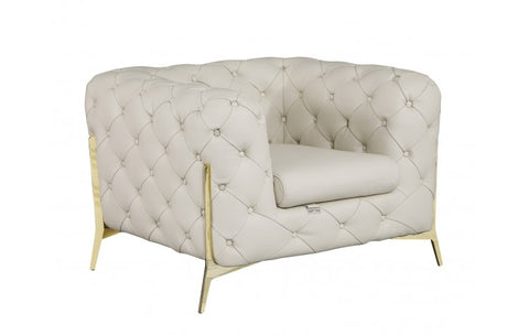 970 DivanItalia Beige Gray Sofa and Two Armchairs Set – Top Grain Italian LeatherModel:  970-BEIGE-2CH-SET