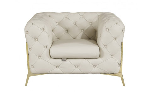 970 DivanItalia Beige Gray Sofa and Two Armchairs Set – Top Grain Italian LeatherModel:  970-BEIGE-2CH-SET