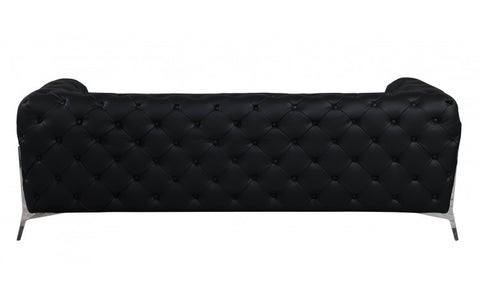 970 DivanItalia Black Sofa and Two Armchairs Set – Top Grain Italian LeatherModel:  970-BLACK-2CH-SET