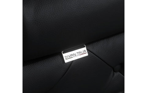 970 DivanItalia Black Sofa and Two Armchairs Set – Top Grain Italian LeatherModel:  970-BLACK-2CH-SET