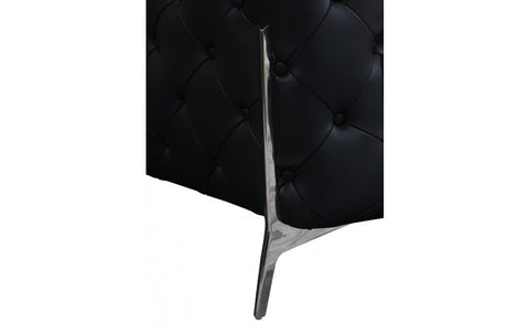 970 DivanItalia Black Sofa and Two Armchairs Set – Top Grain Italian LeatherModel:  970-BLACK-2CH-SET