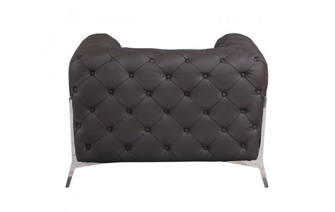 970 DivanItalia Brown Sofa and Two Armchairs Set – Top Grain Italian LeatherModel:  970-BROWN-2CH-SET