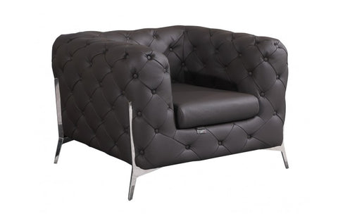 970 DivanItalia Brown Sofa and Two Armchairs Set – Top Grain Italian LeatherModel:  970-BROWN-2CH-SET