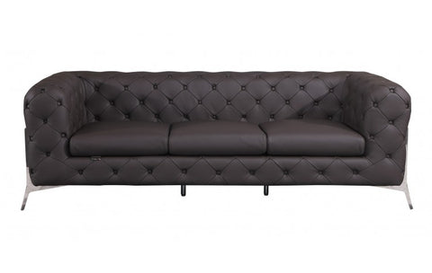 970 DivanItalia Brown Sofa and Two Armchairs Set – Top Grain Italian LeatherModel:  970-BROWN-2CH-SET