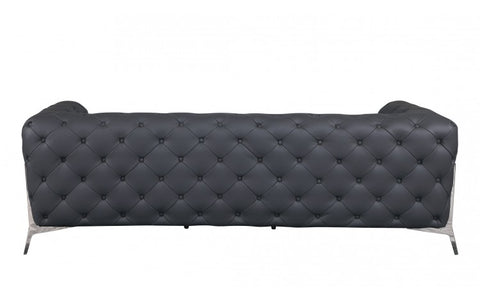 970 DivanItalia Dark Gray Sofa and Two Armchairs Set – Top Grain Italian LeatherModel:  970-DK_GRAY-2CH-SET