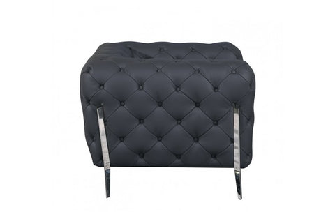 970 DivanItalia Dark Gray Sofa and Two Armchairs Set – Top Grain Italian LeatherModel:  970-DK_GRAY-2CH-SET