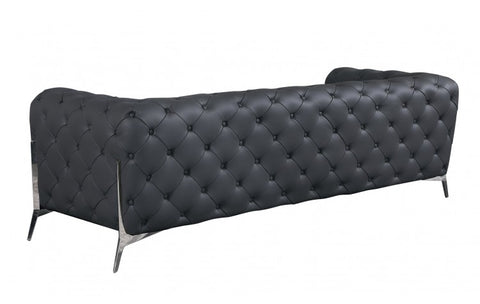 970 DivanItalia Dark Gray Sofa and Two Armchairs Set – Top Grain Italian LeatherModel:  970-DK_GRAY-2CH-SET