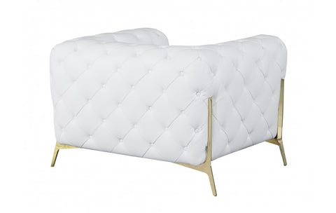 970 DivanItalia White Sofa and Two Armchairs Set – Top Grain Italian LeatherModel:  970-WHITE-2CH-SET