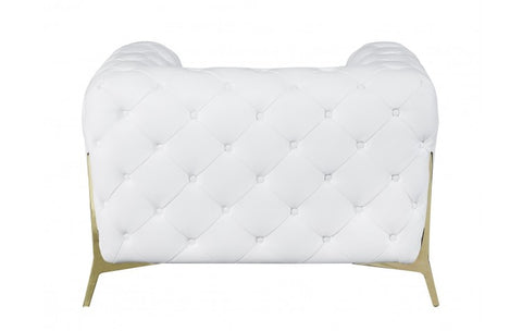 970 DivanItalia White Sofa and Two Armchairs Set – Top Grain Italian LeatherModel:  970-WHITE-2CH-SET