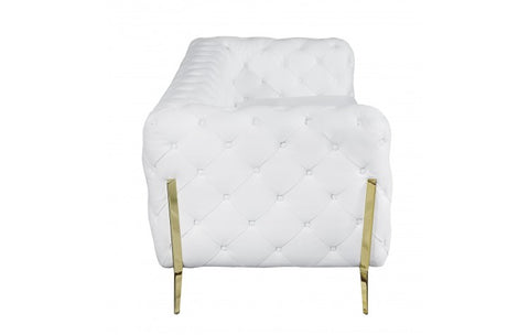 970 DivanItalia White Sofa and Two Armchairs Set – Top Grain Italian LeatherModel:  970-WHITE-2CH-SET