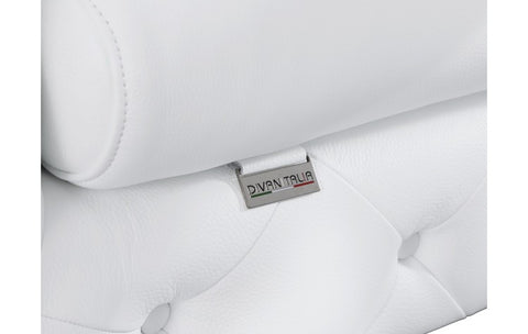 970 DivanItalia White Sofa and Two Armchairs Set – Top Grain Italian LeatherModel:  970-WHITE-2CH-SET
