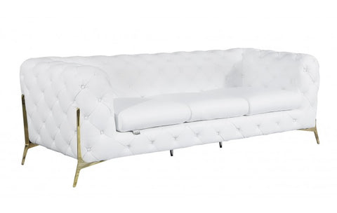 970 DivanItalia White Sofa and Two Armchairs Set – Top Grain Italian LeatherModel:  970-WHITE-2CH-SET