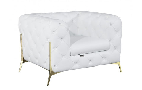 970 DivanItalia White Sofa and Two Armchairs Set – Top Grain Italian LeatherModel:  970-WHITE-2CH-SET