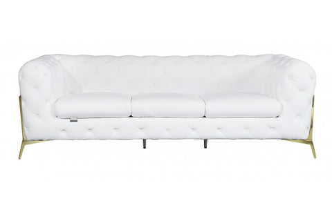 970 DivanItalia White Sofa and Two Armchairs Set – Top Grain Italian LeatherModel:  970-WHITE-2CH-SET