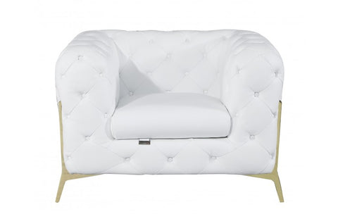 970 DivanItalia White Sofa and Two Armchairs Set – Top Grain Italian LeatherModel:  970-WHITE-2CH-SET