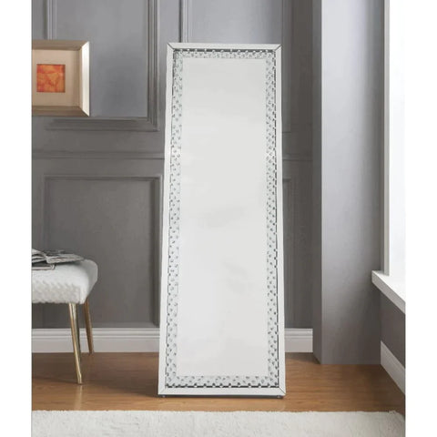 Nysa Mirrored & Faux Crystals Accent Mirror Model 97025 By ACME Furniture
