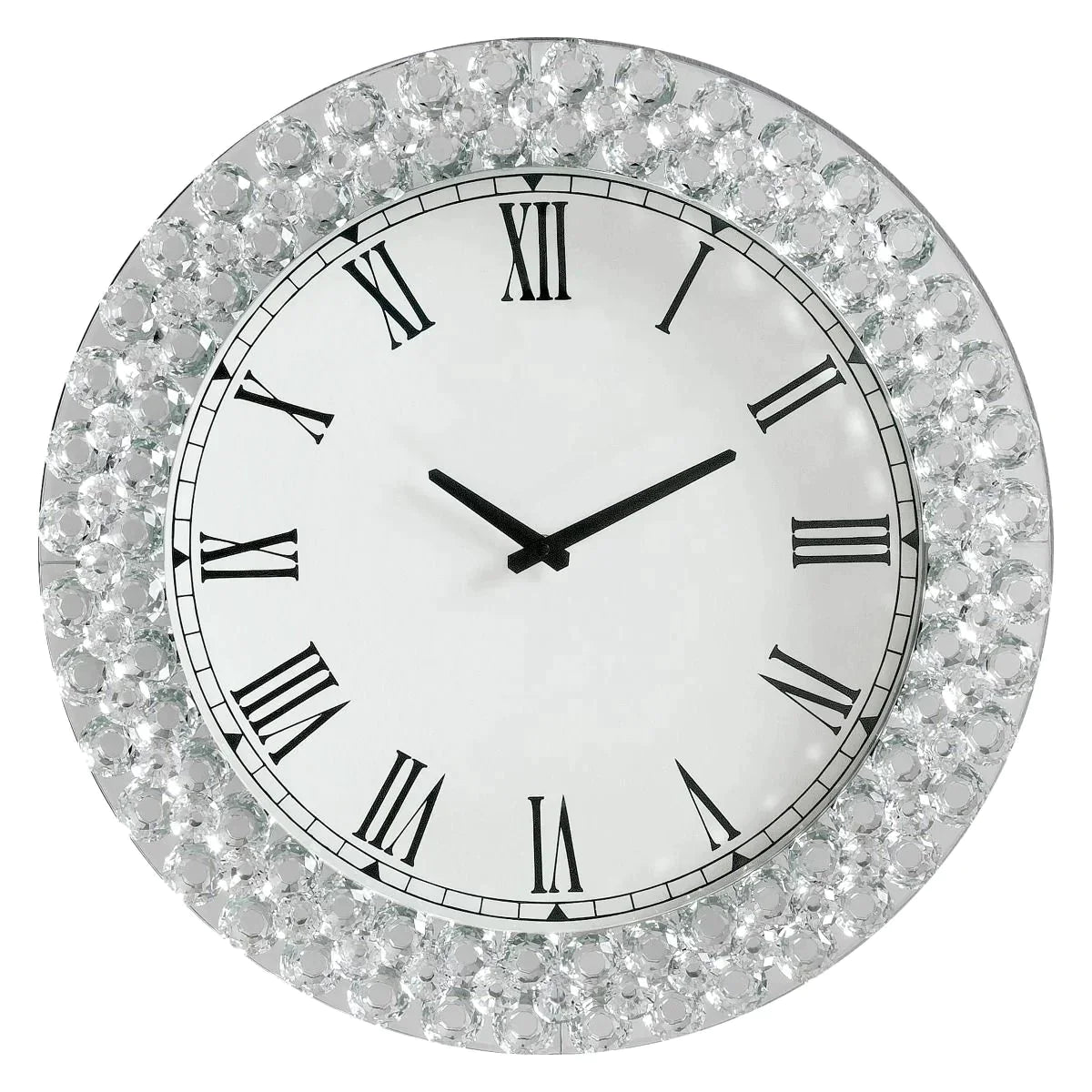 Lantana Mirrored & Faux Crystals Wall Clock Model 97043 By ACME Furniture