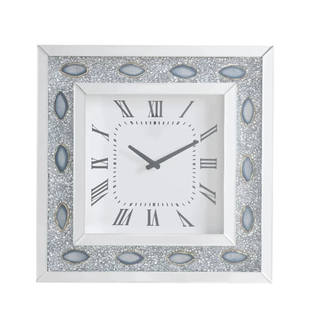 Sonia Mirrored & Faux Agate Wall Clock Model 97047 By ACME Furniture