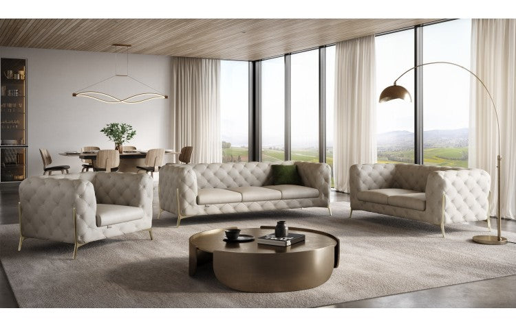 970 DivanItalia BeigeSofa Set – Top Grain Italian LeatherModel:  970-BEIGE