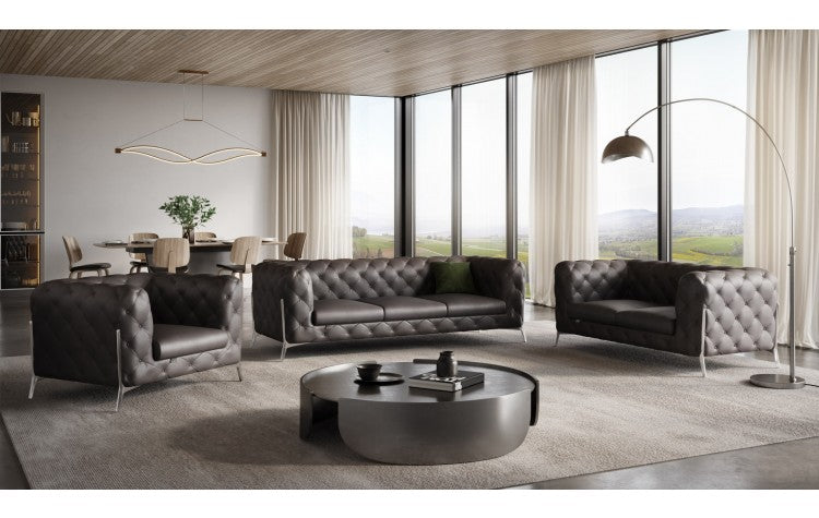 970 DivanItalia Brown Sofa Set – Top Grain Italian LeatherModel:  970-BROWN