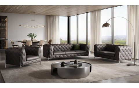 970 DivanItalia Brown Sofa Set – Top Grain Italian LeatherModel:  970-BROWN