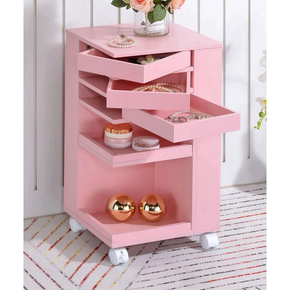 Nariah Pink Storage Cart Model 97218 By ACME Furniture