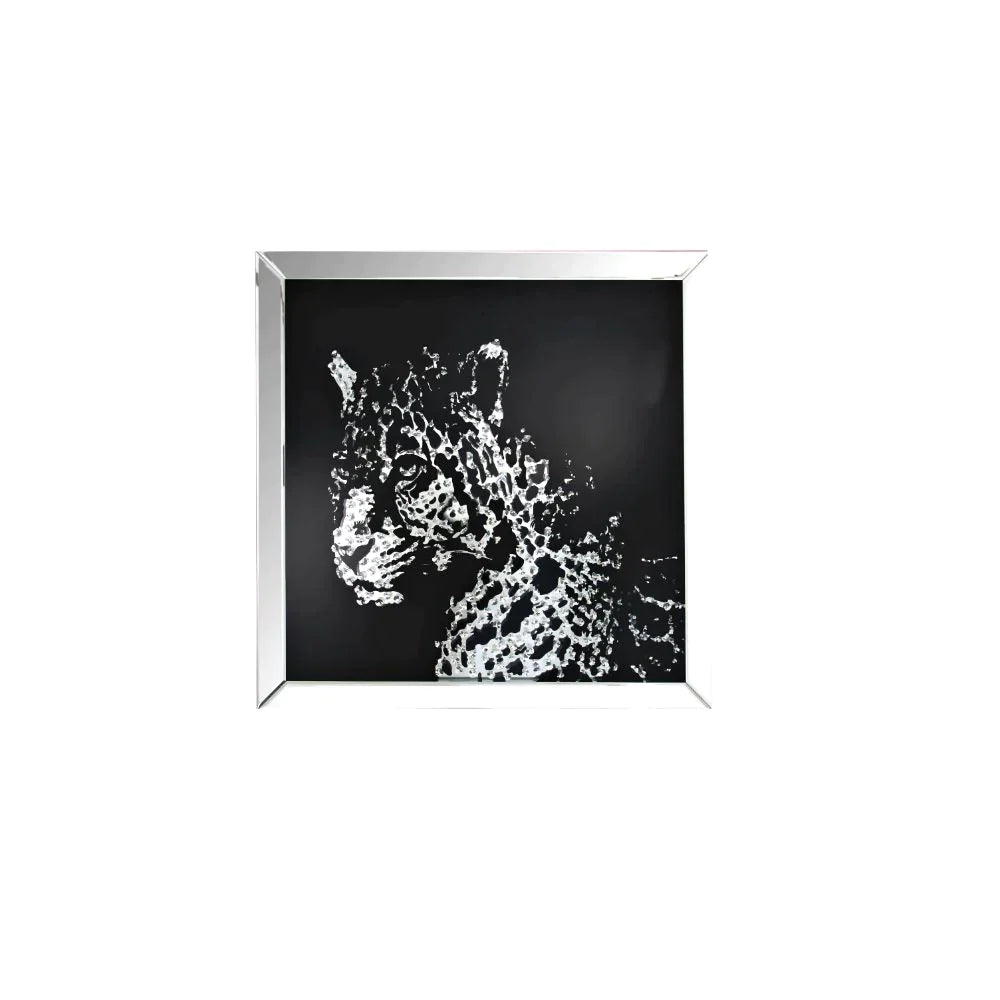 Nevina Mirrored & Faux Crystal Leopard Wall Art Model 97316 By ACME Furniture