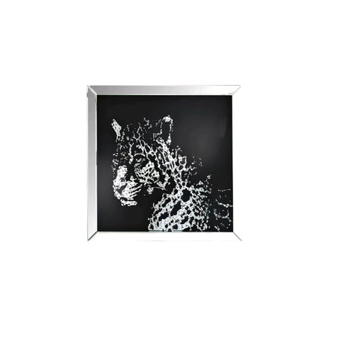 Nevina Mirrored & Faux Crystal Leopard Wall Art Model 97316 By ACME Furniture