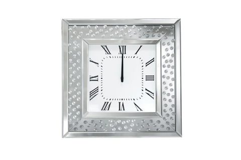 Nysa Mirrored & Faux Crystals Wall Clock Model 97394 By ACME Furniture