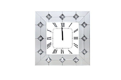 Hessa Mirrored & Faux Rhinestones Wall Clock Model 97406 By ACME Furniture