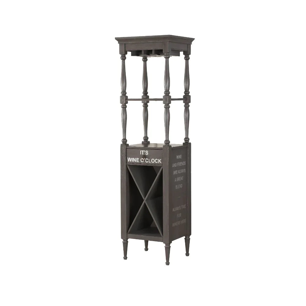 Anthony Antique Gray Wine Cabinet Model 97460 By ACME Furniture