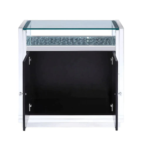 Nysa Mirrored & Faux Crystals Accent Table Model 97577 By ACME Furniture