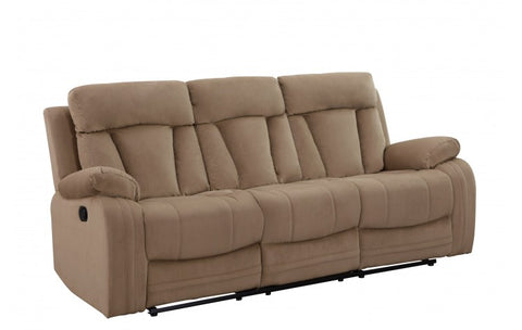 9760 Beige Microfiber Fabric Reclining SofaModel:  9760-BEIGE-S