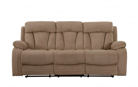 9760 Beige Microfiber Fabric Reclining SofaModel:  9760-BEIGE-S