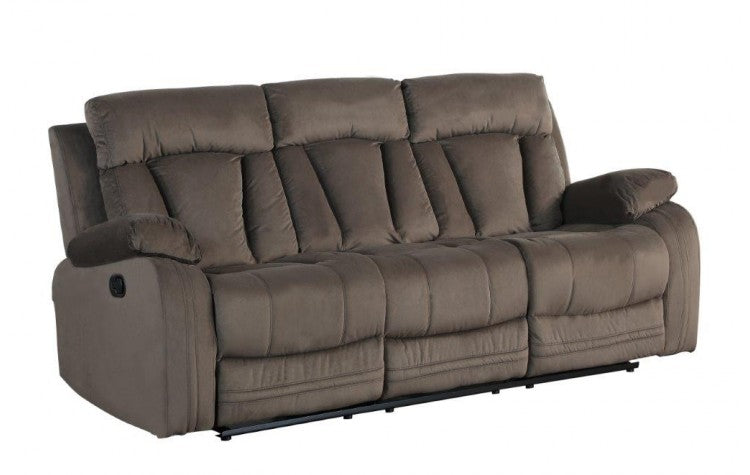 9760 Brown Microfiber Fabric Reclining SofaModel:  9760-BROWN-S