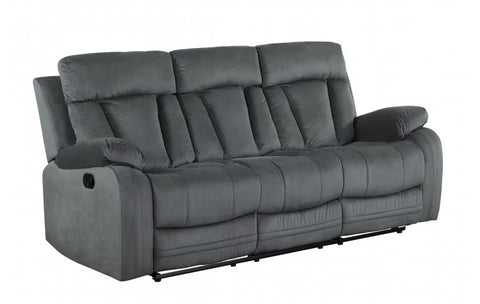 9760 Gray Microfiber Fabric Reclining SofaModel:  9760-GRAY-S