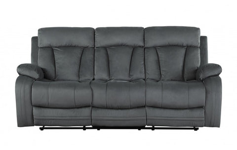 9760 Gray Microfiber Fabric Reclining SofaModel:  9760-GRAY-S