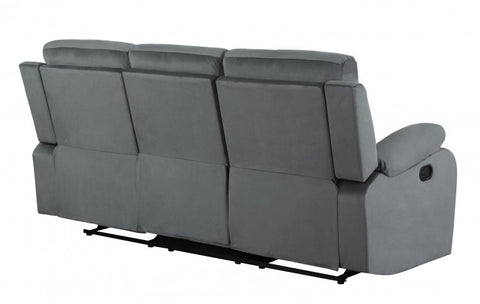 9760 Gray Microfiber Fabric Reclining SofaModel:  9760-GRAY-S