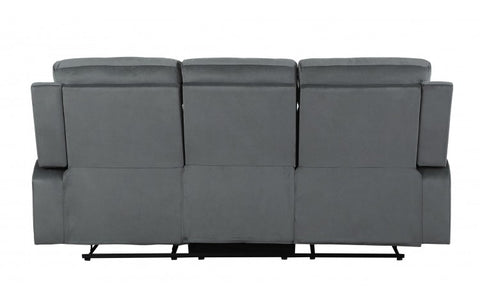 9760 Gray Microfiber Fabric Reclining SofaModel:  9760-GRAY-S