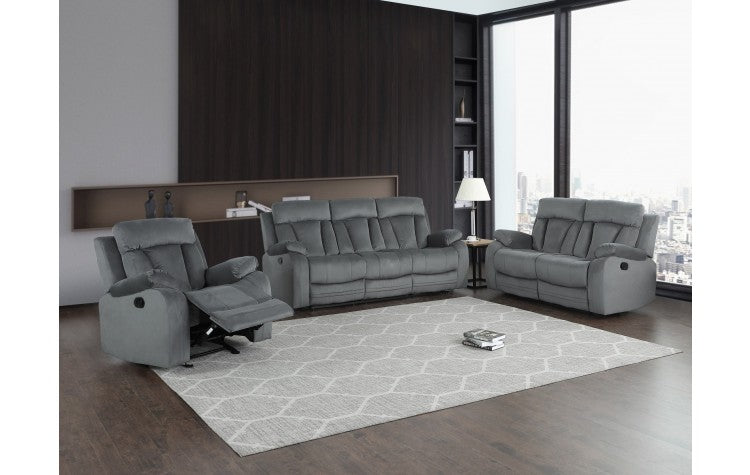 9760 Gray Microfiber Fabric Reclining Sofa SetModel:  9760-GRAY