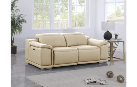 9762 DivanItalia Beige Top Grain Italian Leather Modular LoveseatModel:  9762-BEIGE-2.2-HT