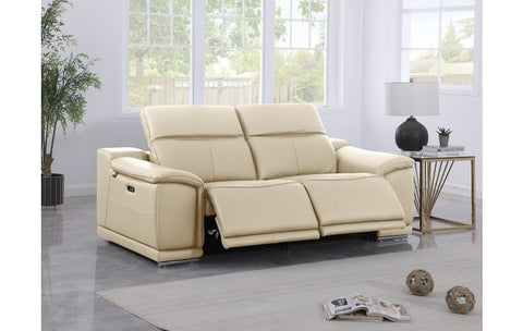 9762 DivanItalia Beige Top Grain Italian Leather Modular LoveseatModel:  9762-BEIGE-2.2-HT