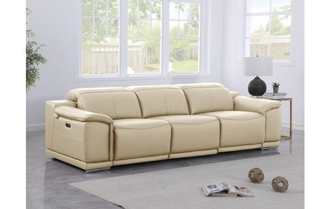 9762 DivanItalia Beige 3-Piece Modular Power Reclining Sofa – Top Grain Italian LeatherModel:  9762-BEIGE-3.3-HT